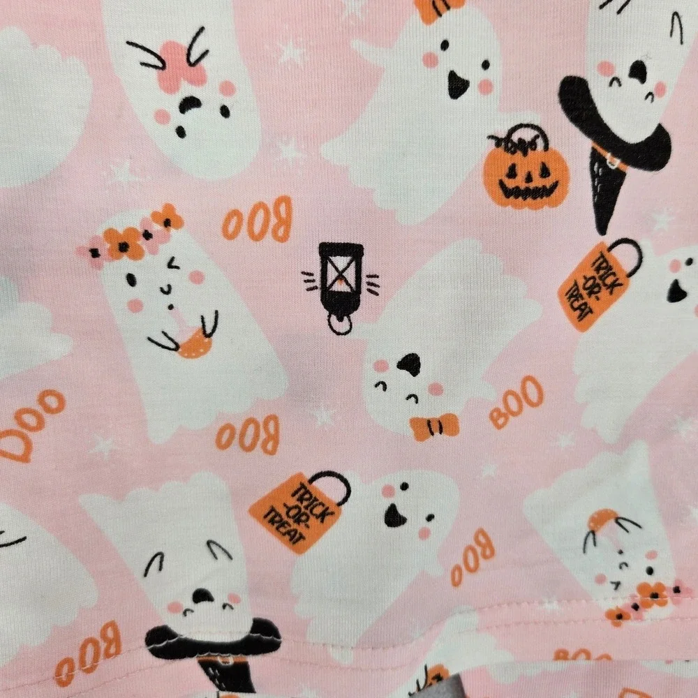 Tres Beau et Belle New 24M Ghost Pajama Set Toddler‎ Girls Halloween Bamboo Pink